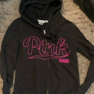 VS PINK ZIP UP SWEATER